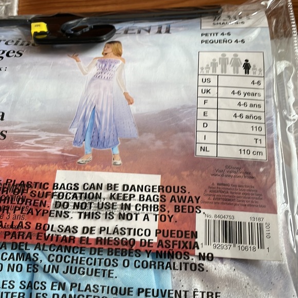 BRAND NEW Disney frozen Elsa the snow queen halloween costume size 3T-4T S4-6 L - Picture 8 of 8